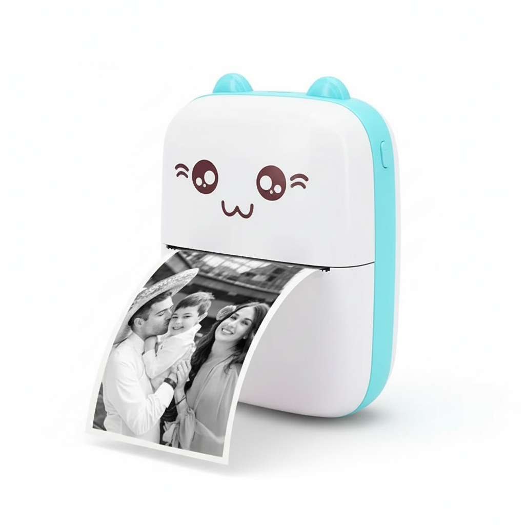 Portable thermal printer mini cat print photo pocket thermal label printer 58mm printing wireless Bluetooth Android iOS printers