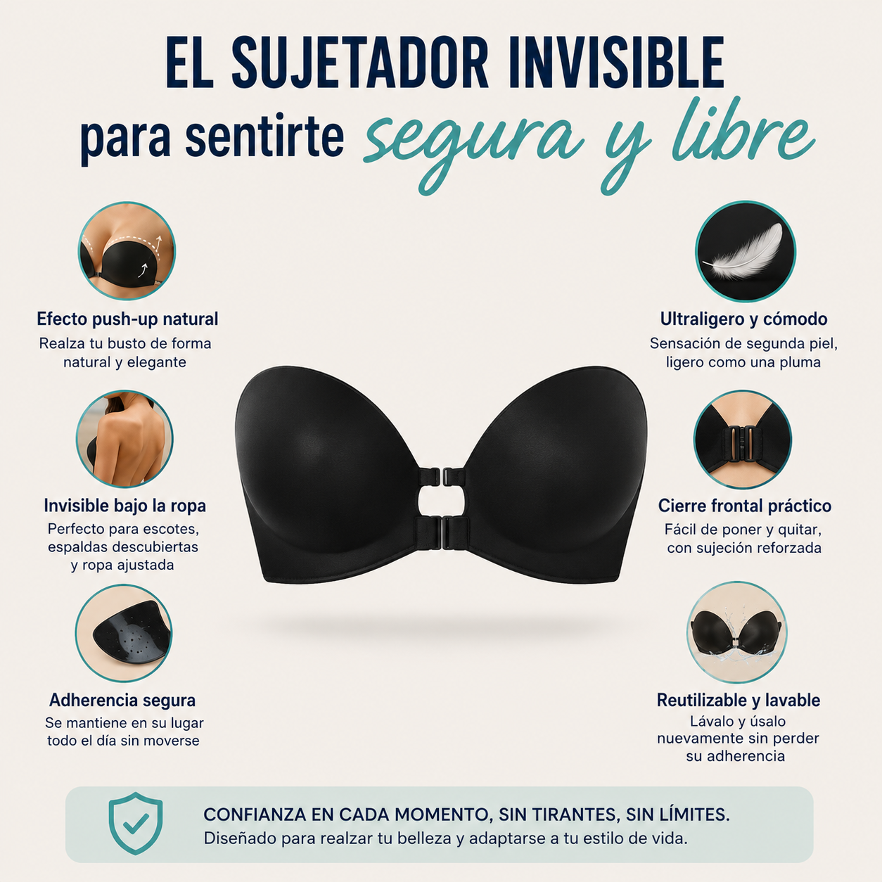 Veloura - Sujetador Invisible Sin Tirantes